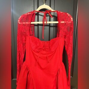 Red Lace Mini Dress